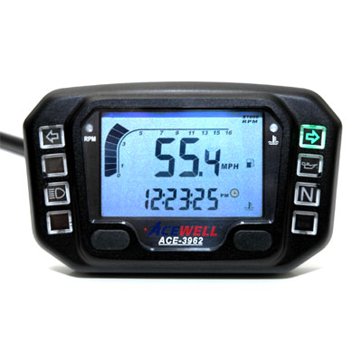 Acewell 3962-AB Series Speedometer Computer Aluminum Black