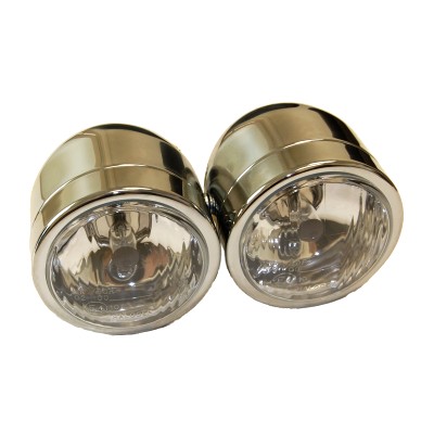 Headlight - Twin-round Chrome