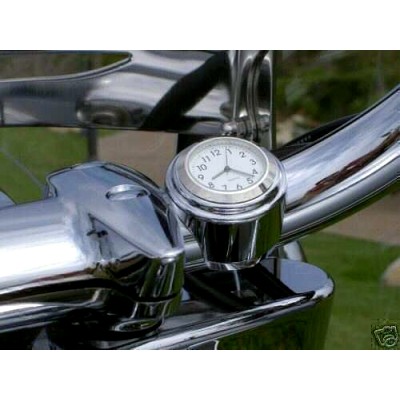 Motorcycle Chubby Bar Mount With White Clock