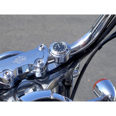 7/8 Inch Motorcycle Handlebar Mount With Black Clock