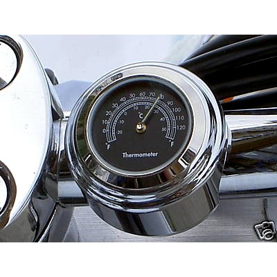 7/8 Inch Motorcycle Handlebar Mount With Black Thermometer