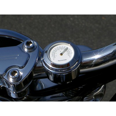 7/8 Inch Motorcycle Handlebar Mount With White Thermometer